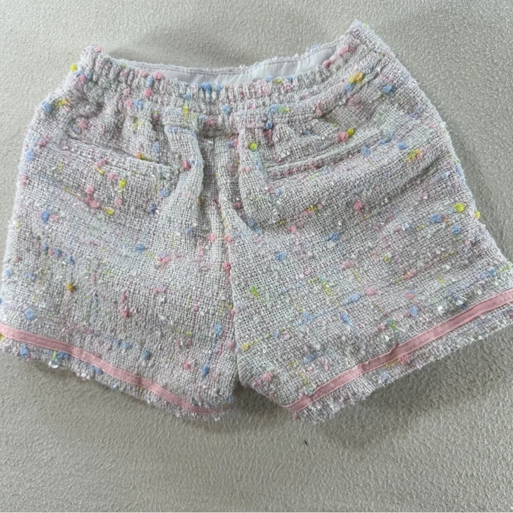 Janie and Jack Boucle Pastel Girl's Shorts Sz 12-18 Mo